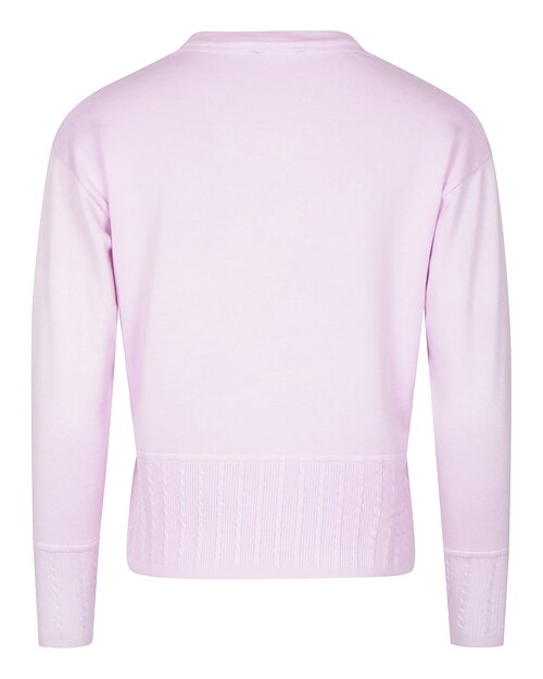 Jumper mönsterstickad bård ljusrosa - 2