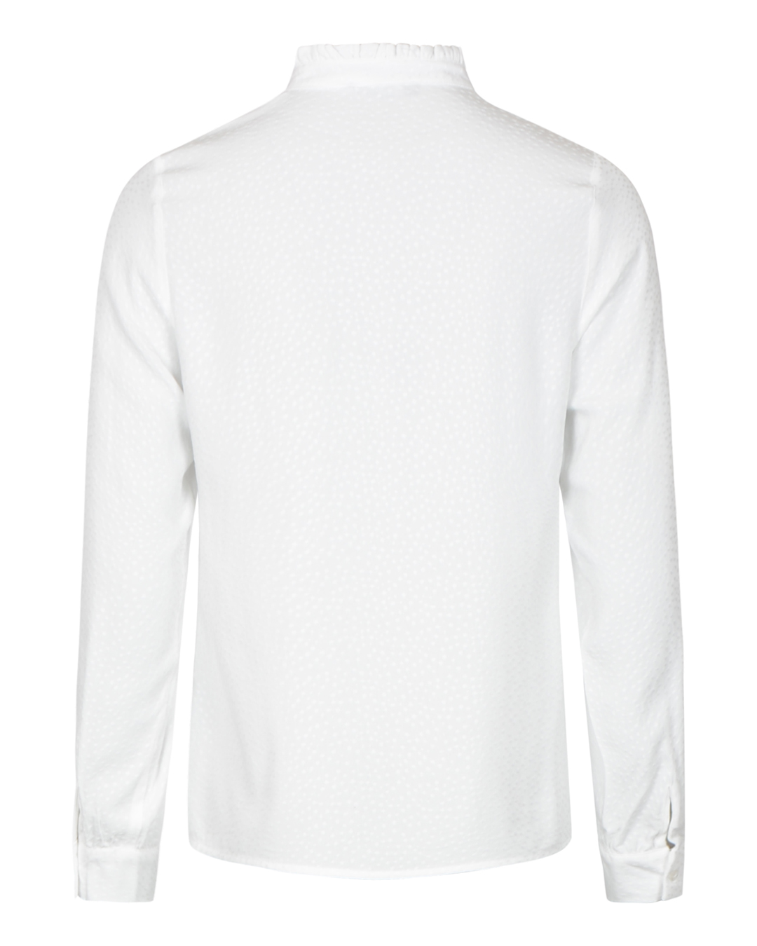 Blus v-ringning med volang offwhite - 3