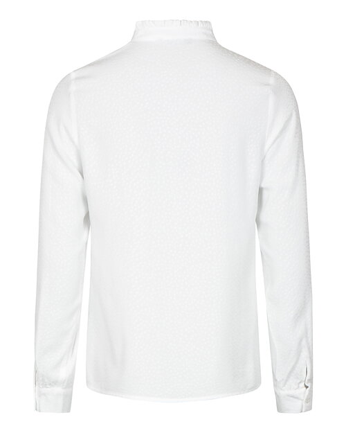 Blus v-ringning med volang offwhite - 3