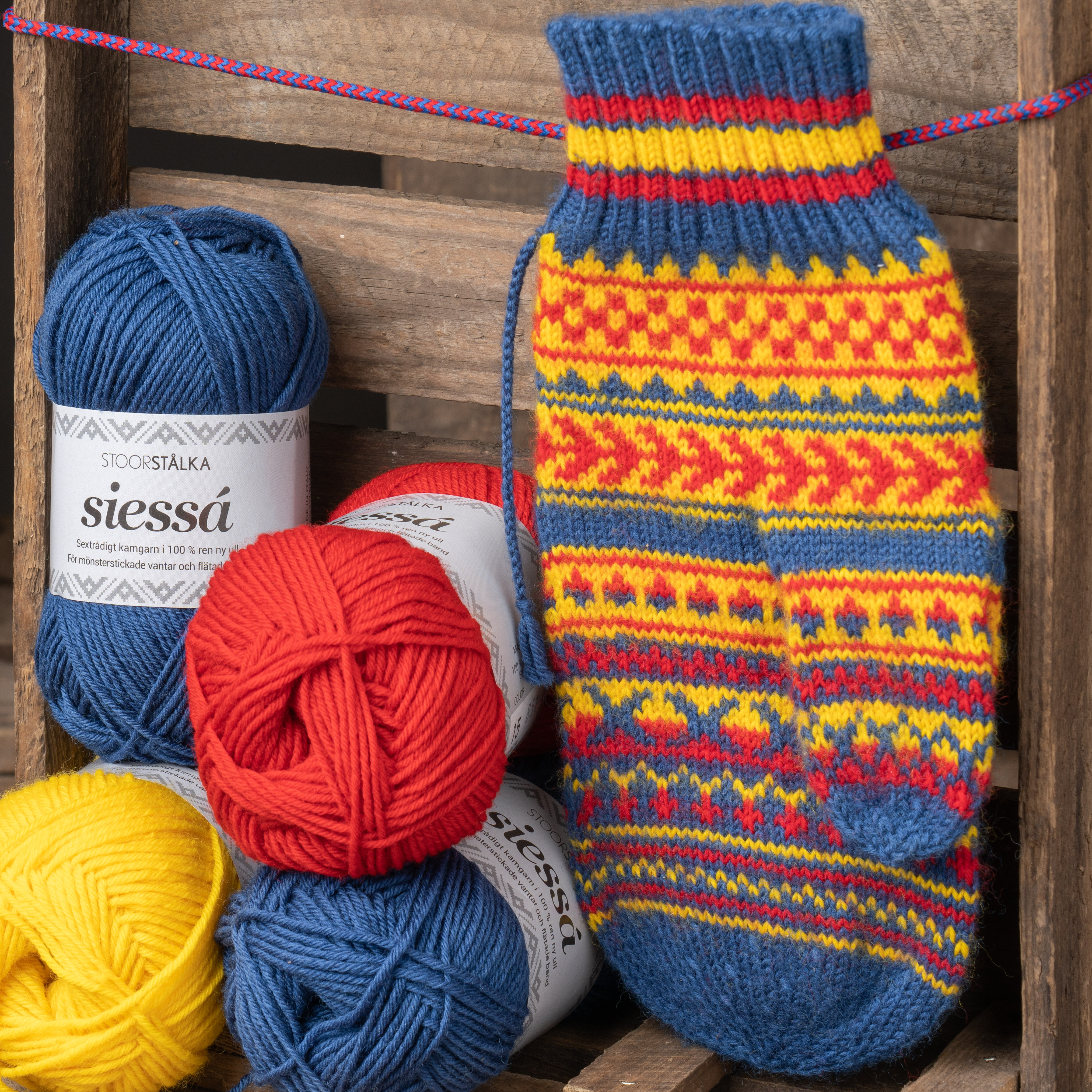 Strickset Fäustlinge Blåbottnad Jukkasjärvi