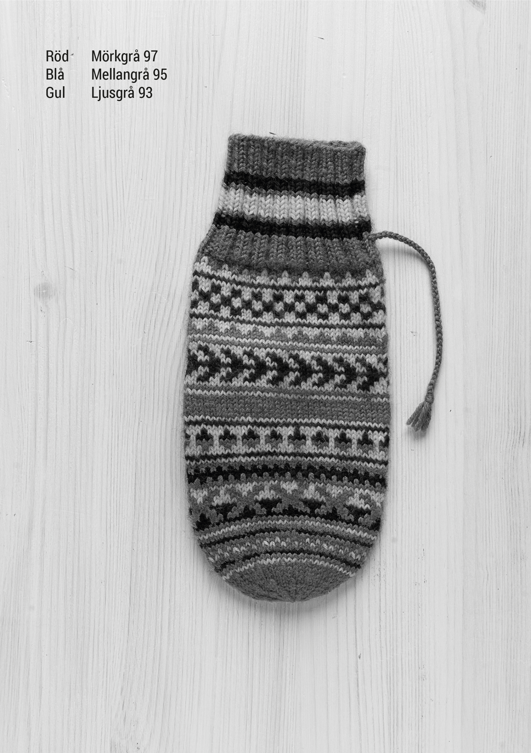 Knitting bundle mitten Grayscale Blue base Jukkasjärvi - 2