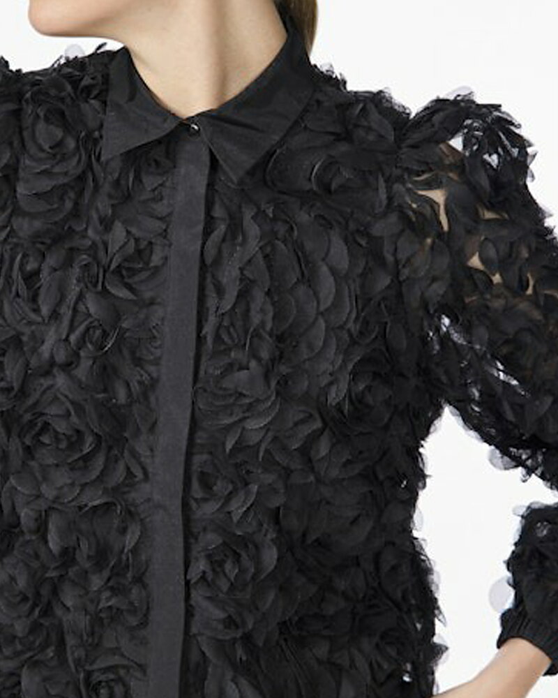 Blus Roso skira blommor svart