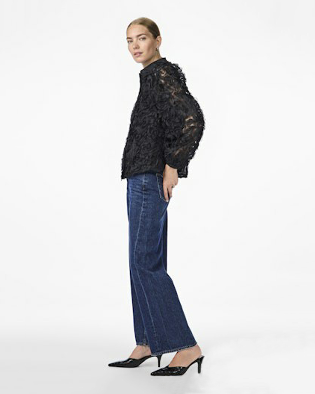 Blus Roso skira blommor svart - 3