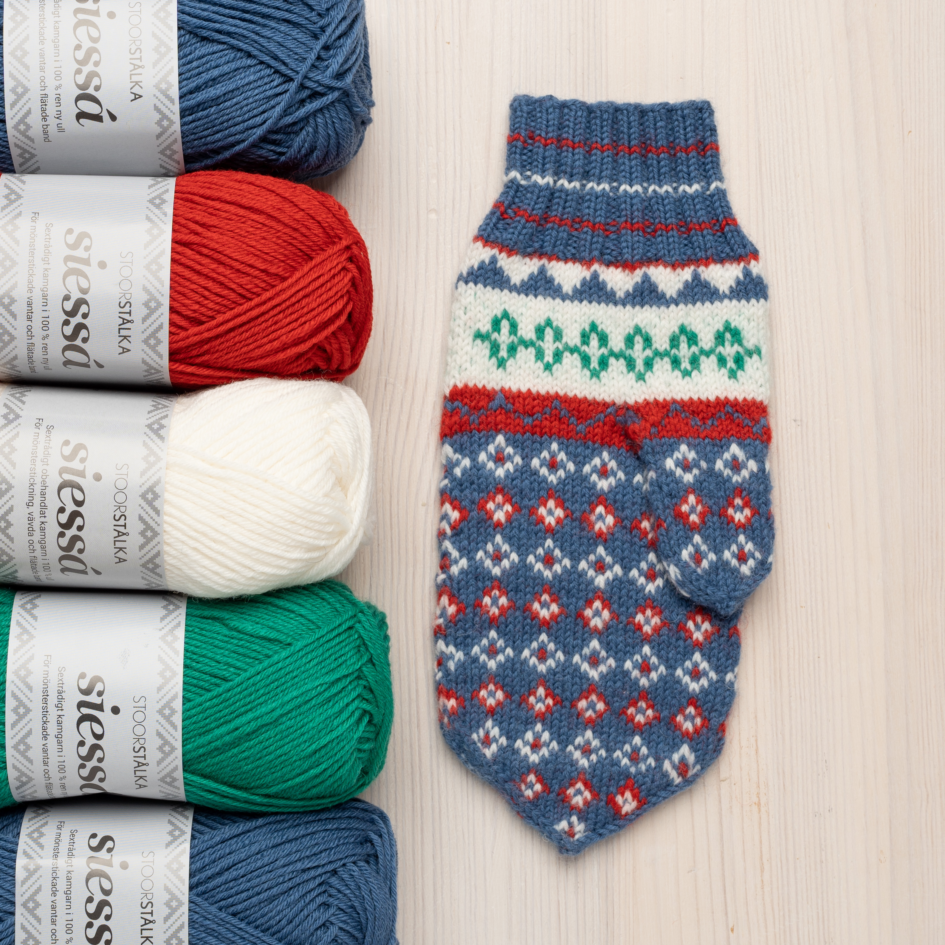 Strickset Fäustlinge Nils Petter Arvidsjaur blå