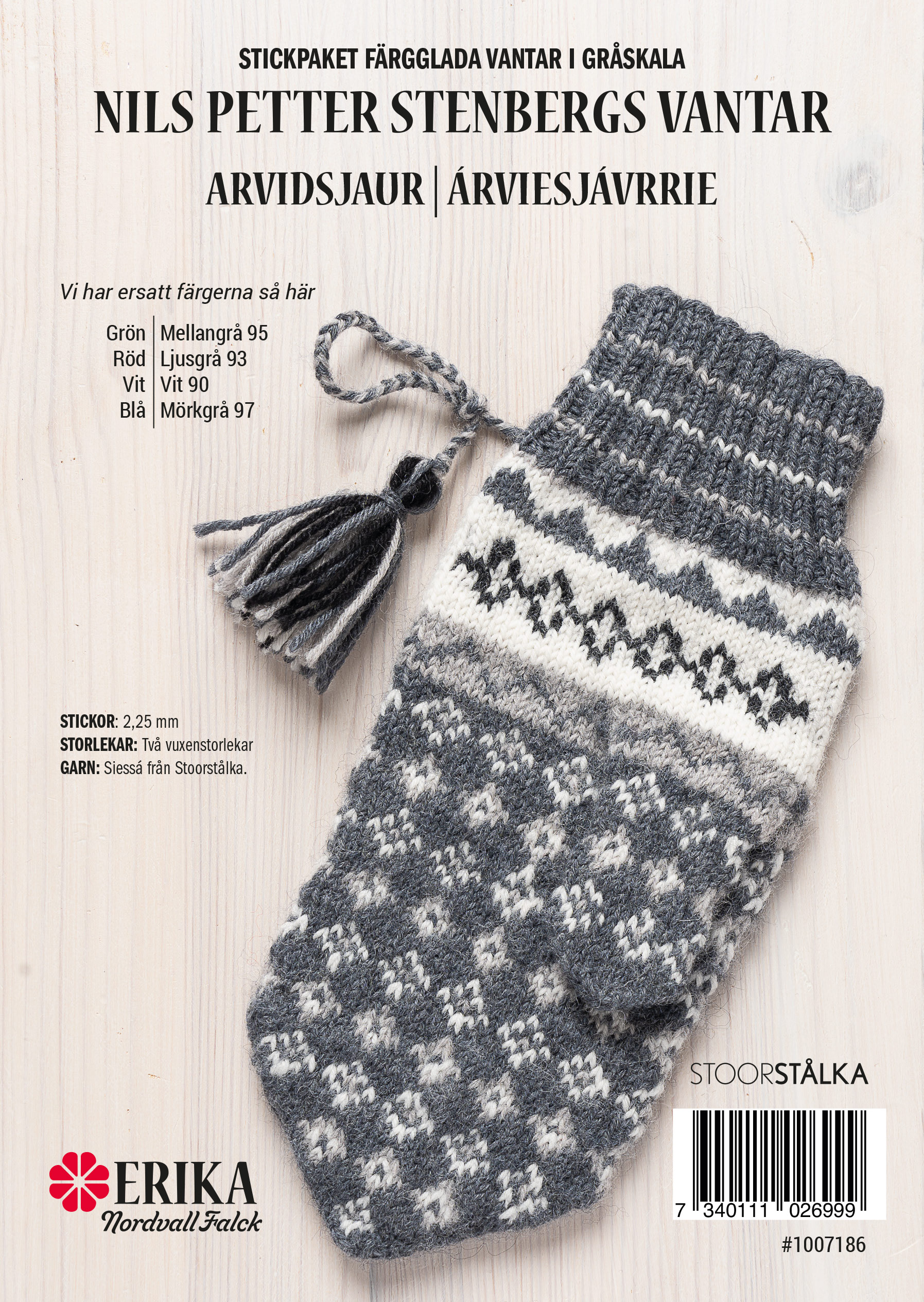 Strickpaket Fausthandschuh Graustufen Nils Petter Arvidsjaur - 2