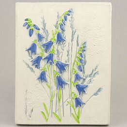 Aimo Nietosvuori (1970s) White Wall Plaque with Bluebell Motif 17 cm #843
