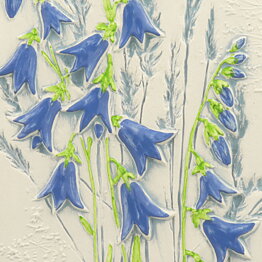 Aimo Nietosvuori (1970s) White Wall Plaque with Bluebell Motif 17 cm #843