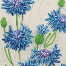 Aimo Nietosvuori (1970s) White Wall Plaque with Cornflower Motif 17 cm #736
