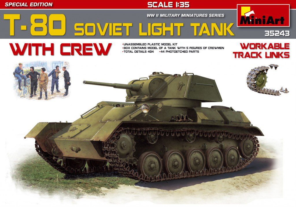 1/35 T-80 SOVIET LIGHT TANK w/CREW. SPECIAL EDITION