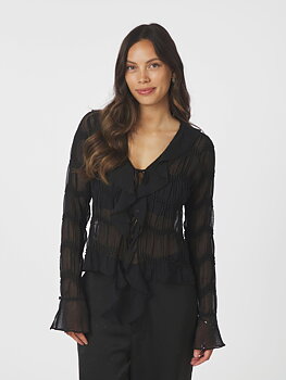 Neo Noir Anika Crepe Chiffon Blouse
