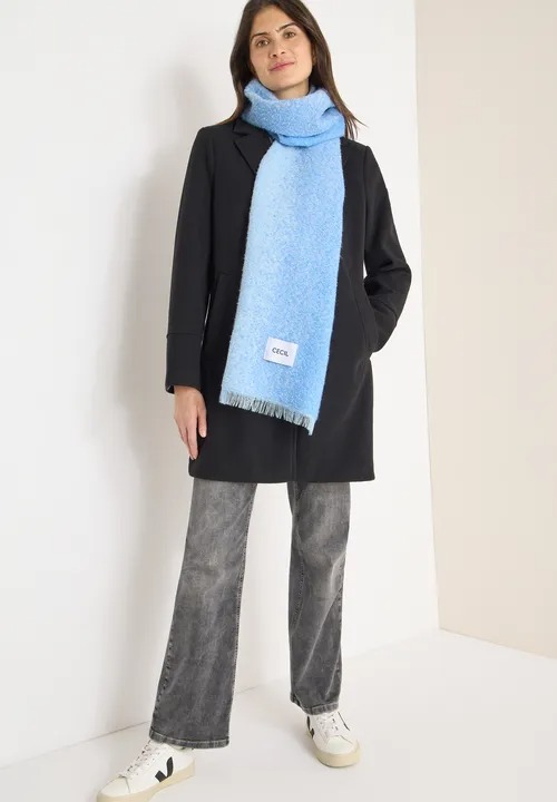 Brushed Jacquard Scarf - Fountain Blue - Cecil - 3