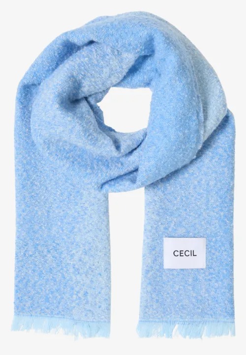 Brushed Jacquard Scarf - Fountain Blue - Cecil - 4