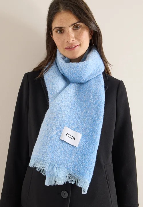 Brushed Jacquard Scarf - Fountain Blue - Cecil