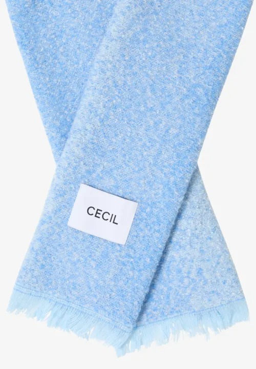 Brushed Jacquard Scarf - Fountain Blue - Cecil - 5