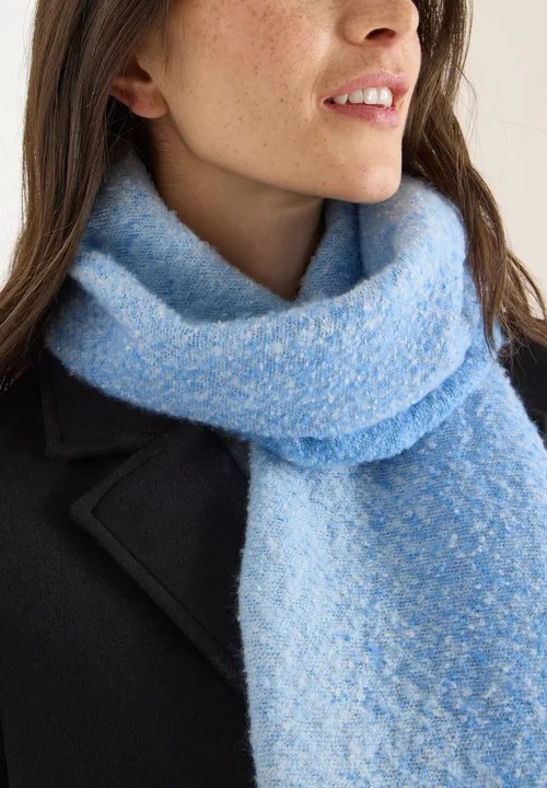 Brushed Jacquard Scarf - Fountain Blue - Cecil