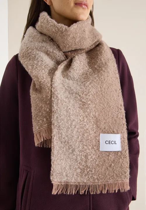 Brushed Jacquard Scarf - Urban Taupe - Cecil