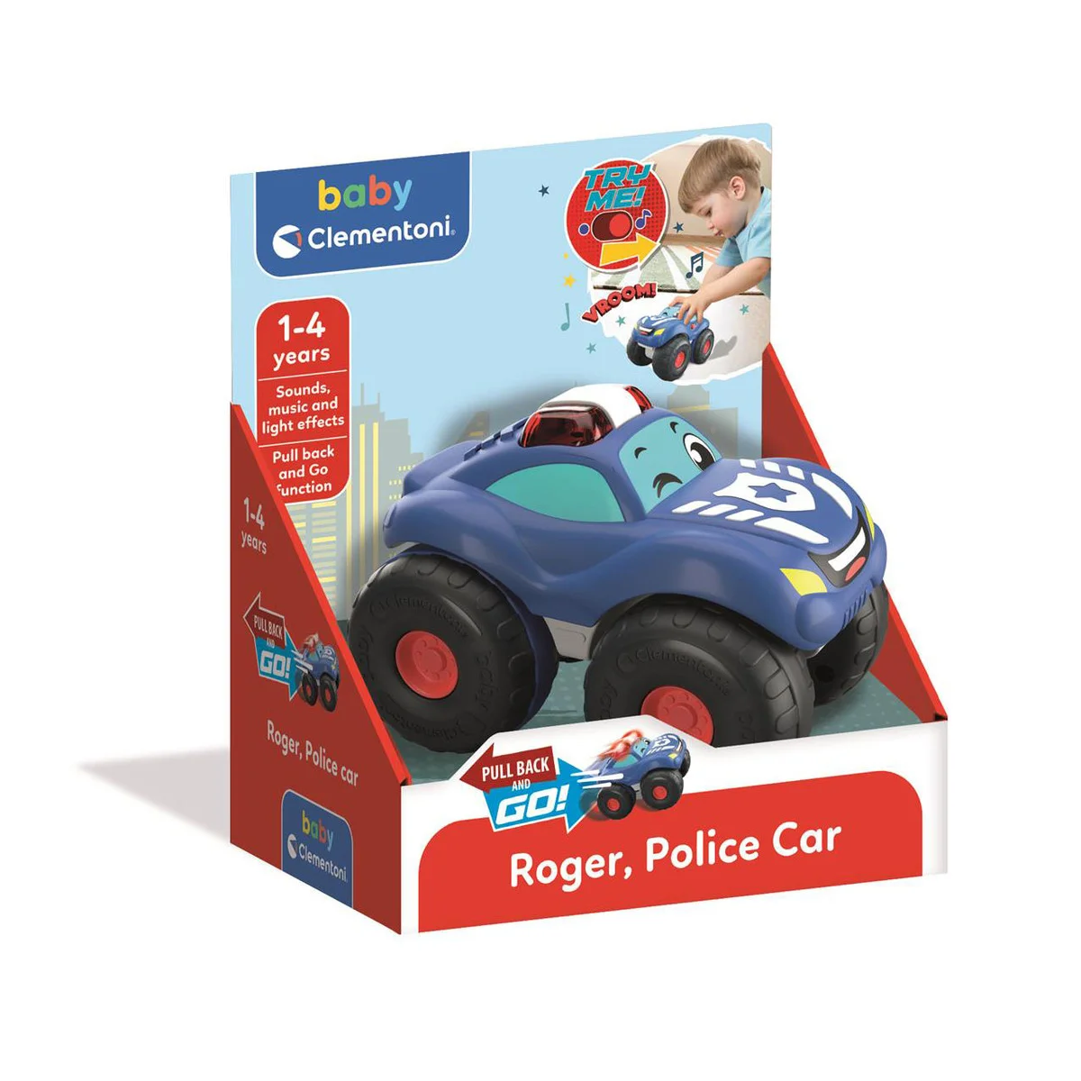 Pull Back & Go, Roger Police Car - Clementoni