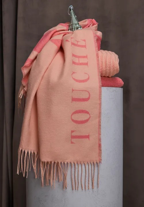 Cosy Jacquard Long Scarf - Light Apricot - Street One