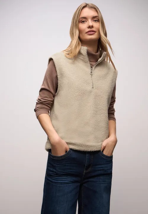 Teddy Turtle Neck Vest W. Zippe - Street One - 3