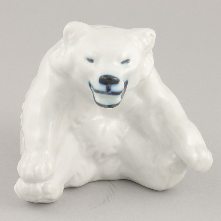 クヌート・キューン  座っているシロクマの子  8/7cm  1940年代  #22746