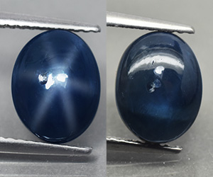 Zafiro estrella azul natural de 3,99 ct, grande e impresionante, de forma ovalada - 2