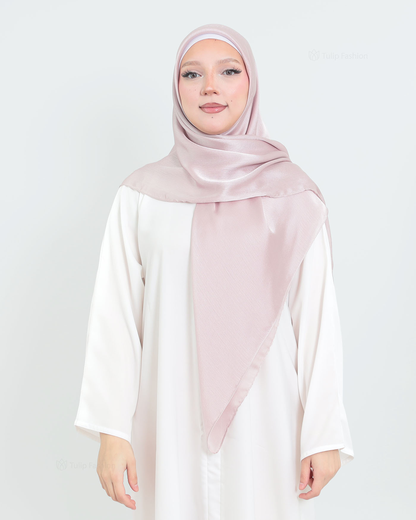 Hijab - Square metallic satin - Mauve