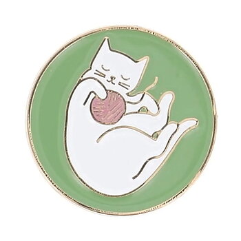 Nålhållare magnet Vit katt med garnnystan
