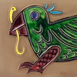 Mari Simmulson (1969) Wall Plaque with Stylistic Bird Motif 30 cm (2)