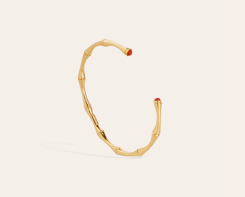 Miniarmband Med Bambu Cabochoner - Karneol