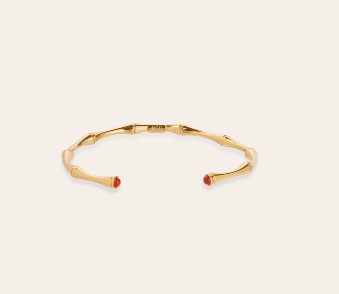Miniarmband Med Bambu Cabochoner - Karneol - 3
