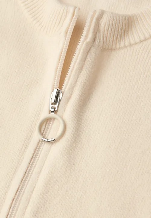LTD QR Cosy Pilot Cardigan - Soft Beige - Street One - 3