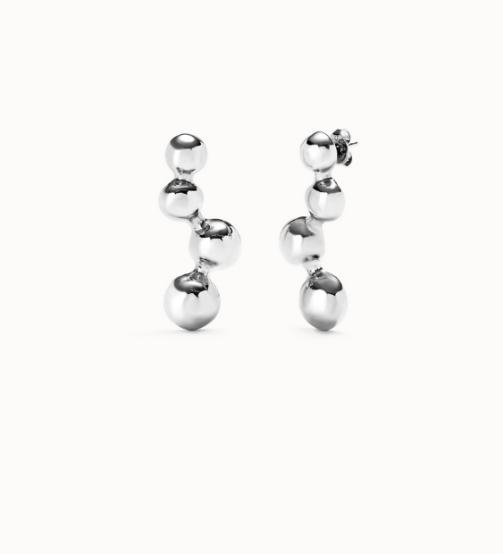 Dropp Örhängen Med Beads Silver