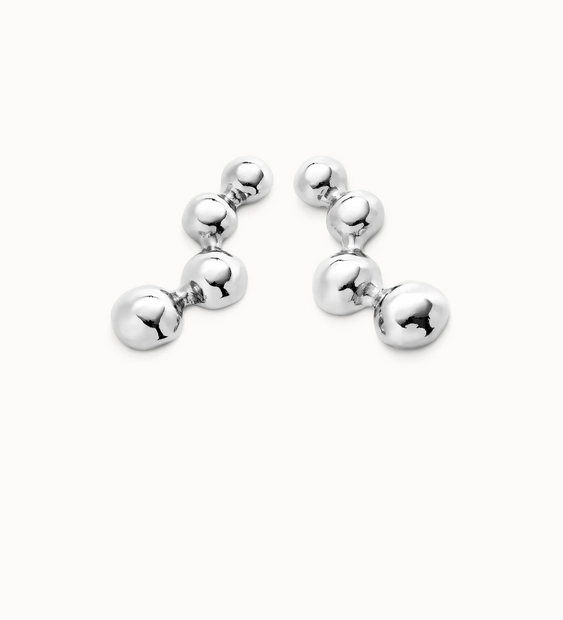 Dropp Örhängen Med Beads Silver - 3