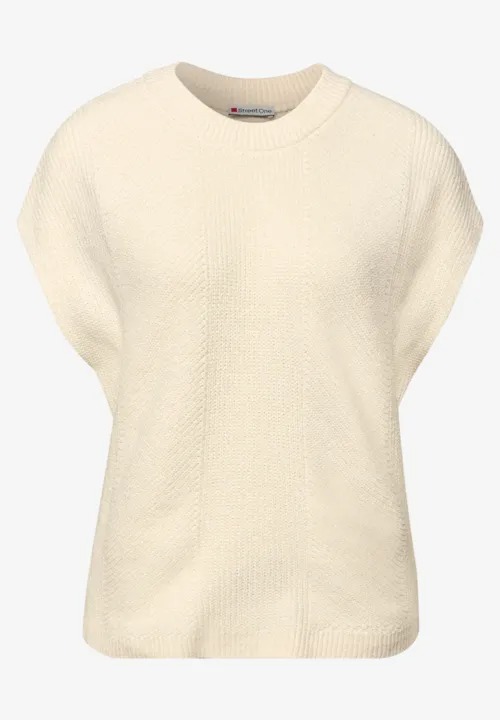 LTD QR Chenille Sleeveless Sweater - Soft Beige - Street One - 5