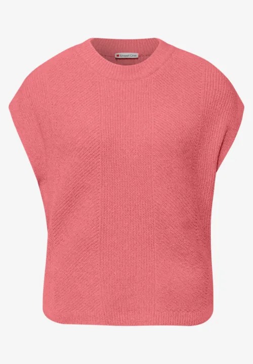 LTD QR Chenille Sleeveless Sweater - Striking coral - Street One - 5