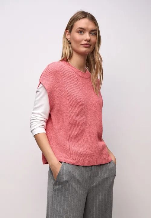 LTD QR Chenille Sleeveless Sweater - Striking coral - Street One
