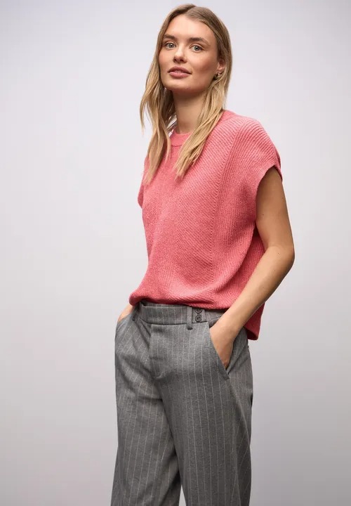 LTD QR Chenille Sleeveless Sweater - Striking coral - Street One
