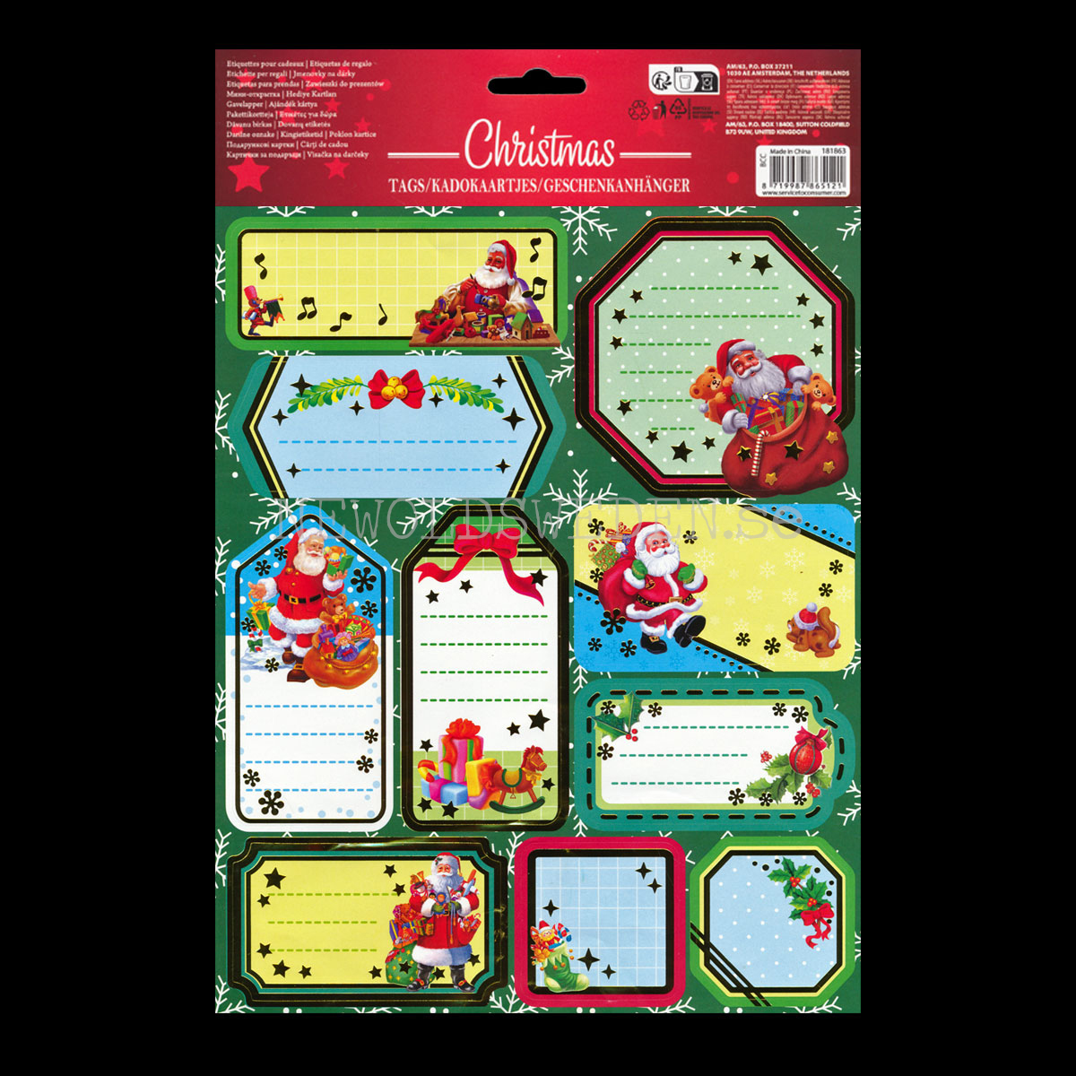 Julklappsetiketter 10 stycken - LO