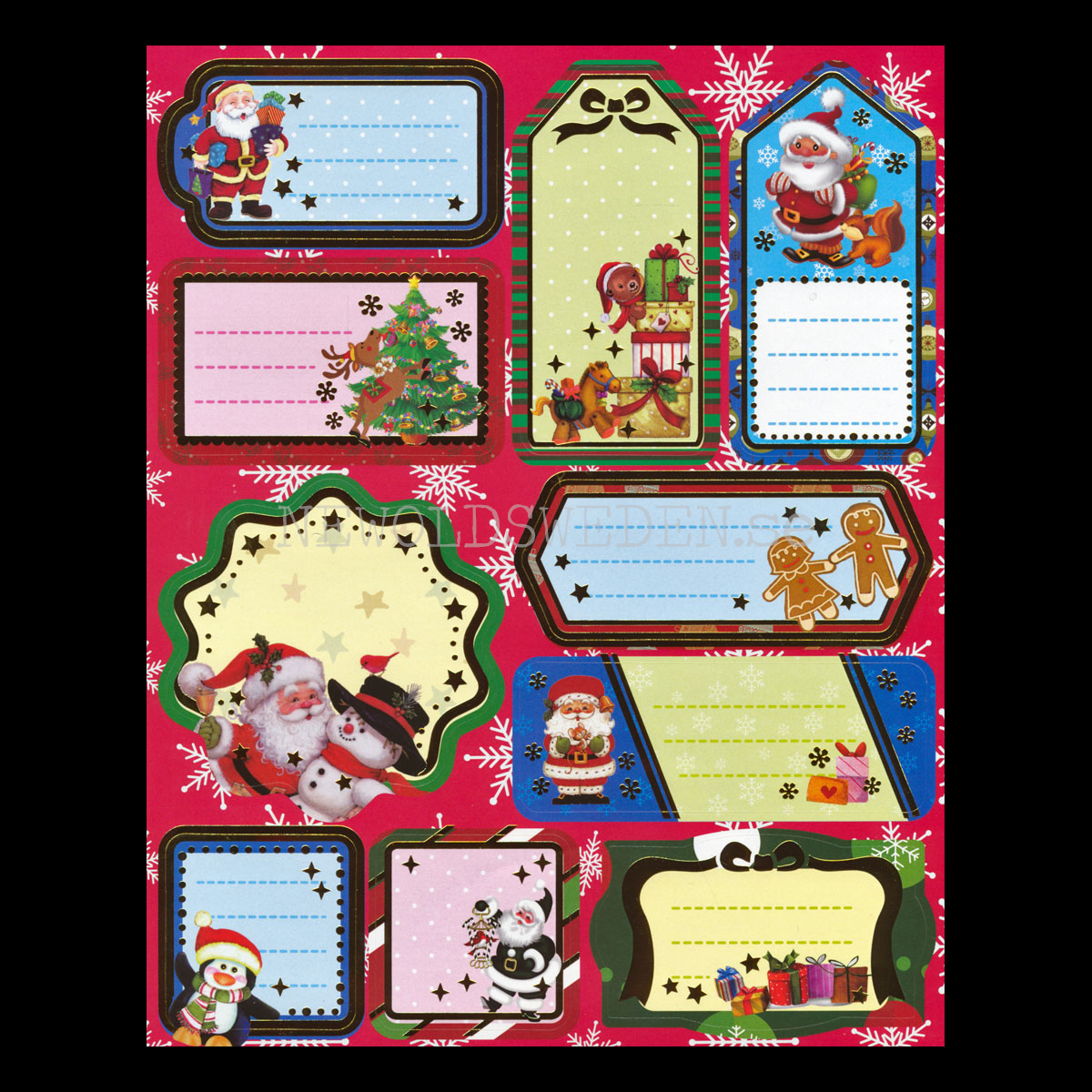 Julklappsetiketter 10 stycken - LO - 2