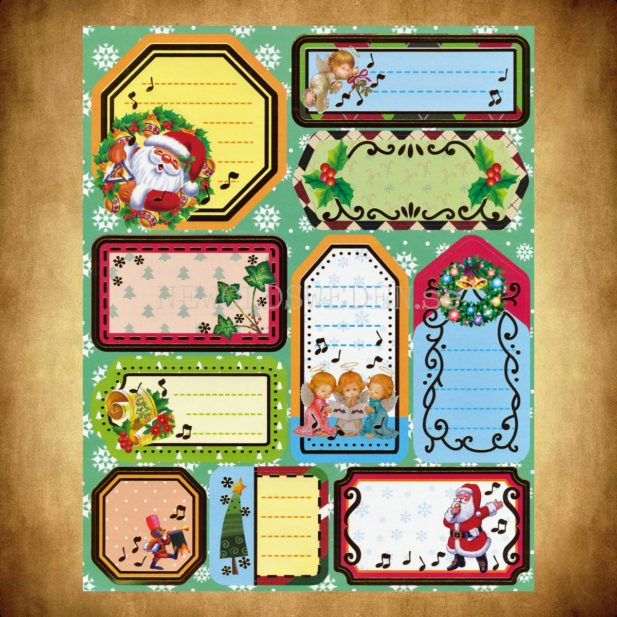 Julklappsetiketter 10 stycken - LO - 3