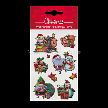 Julstickers  3D - 9 stycken  Självhäftande gummi - LO