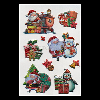 Julstickers  3D - 9 stycken  Självhäftande gummi - LO