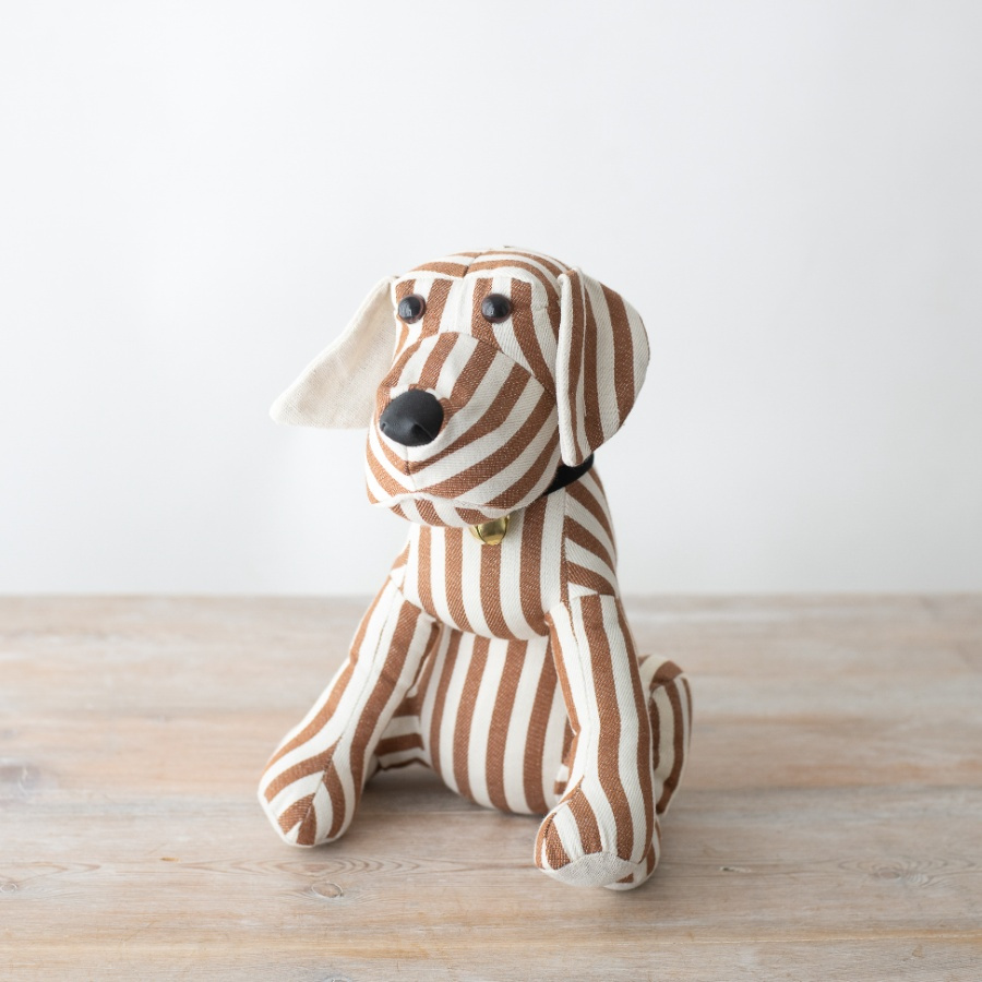 Doorstop Sitting Dog Striped