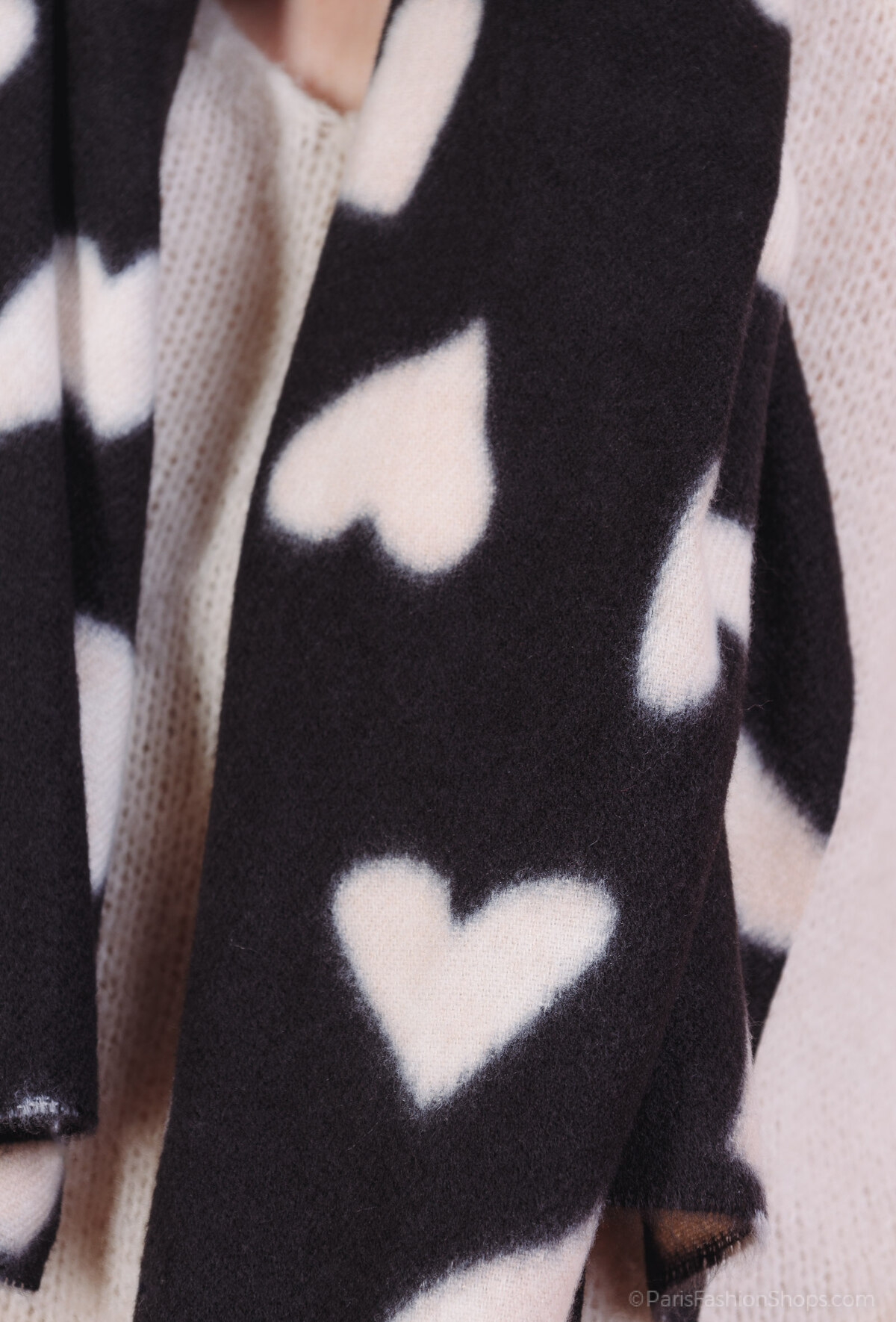 Scarf black/hearts - 3