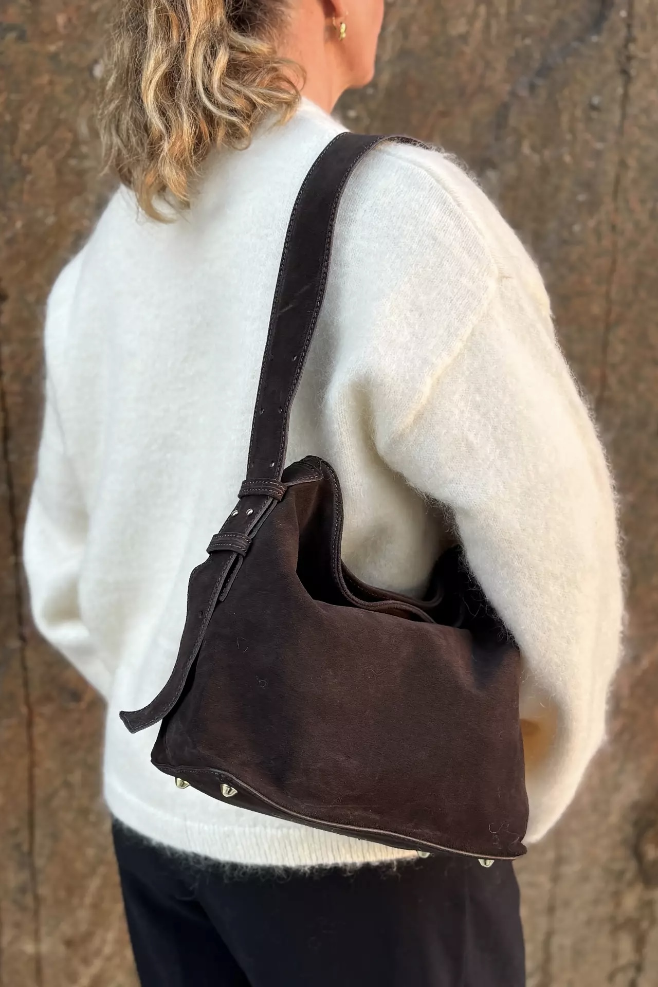 Ulrika Design -  Italian Suede Leather Bag Brown - 5