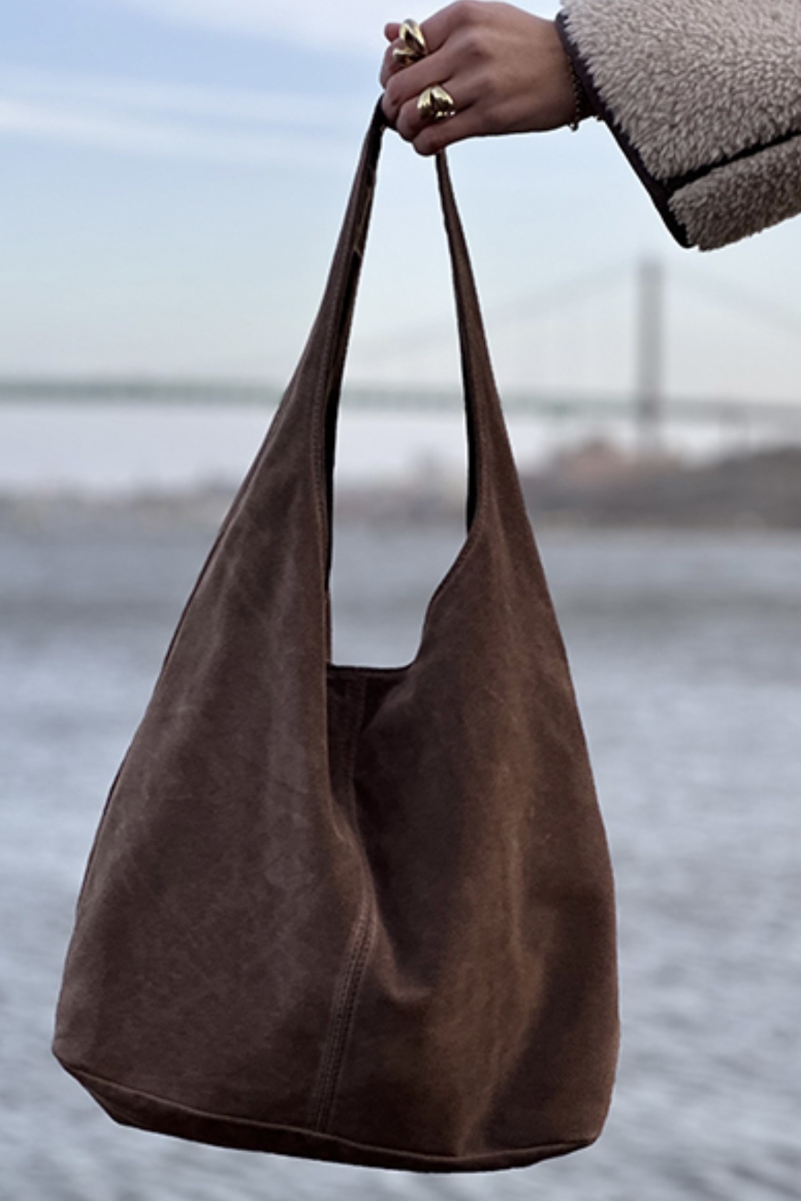 Ulrika Design -  Italian Suede Leather Bag Brown - 2