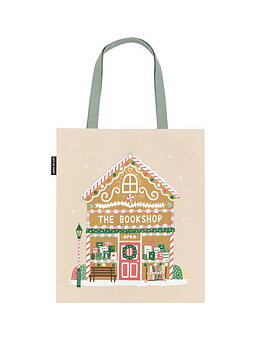 Gingerbread Bookshop : Tote bag - Tygväska med juligt motiv