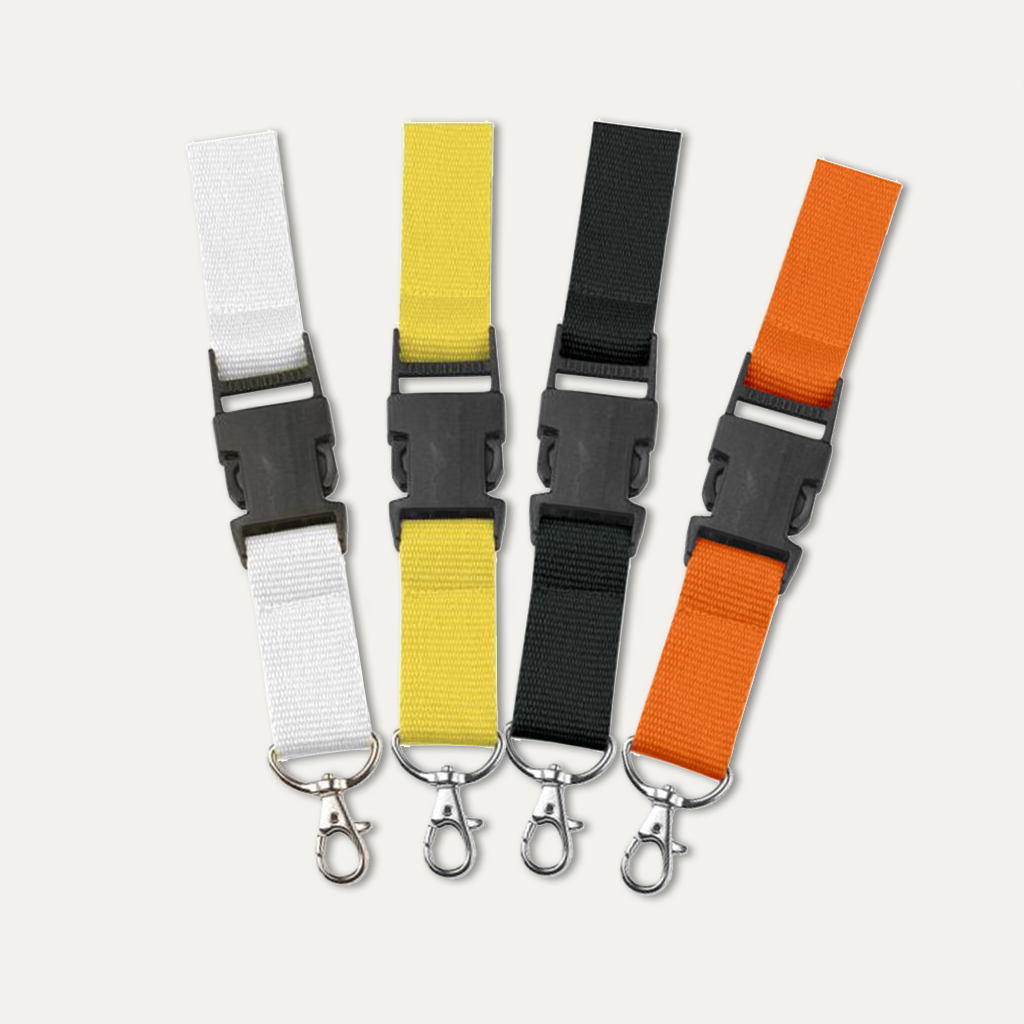 Nyckelband i 4 färger, gul, orange, svart och vit