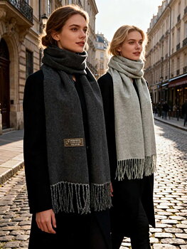 Scarf reversible black/grey