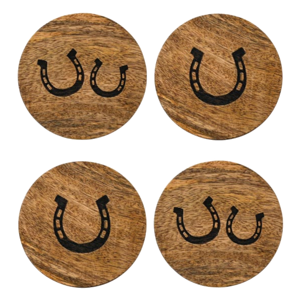 Coasters Horseshoes Mango Wood 4-pack